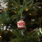 Julhänge Ornament, Classic, white/red