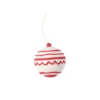 Julhänge Ornament, Classic, white/red