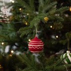Julhänge Ornament, Classic, red/white