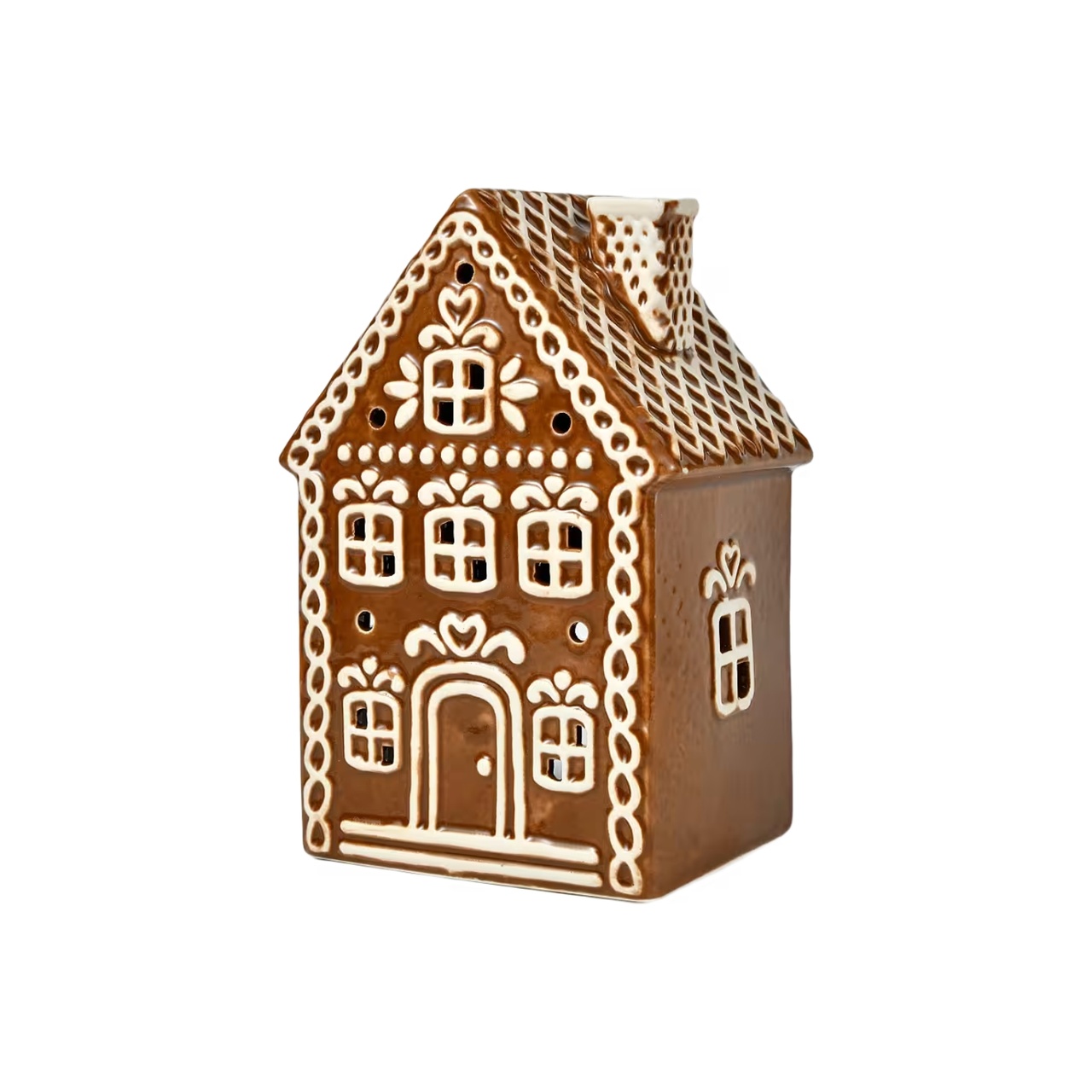 Ljuslykta Pepparkakshus Mörkbrun
