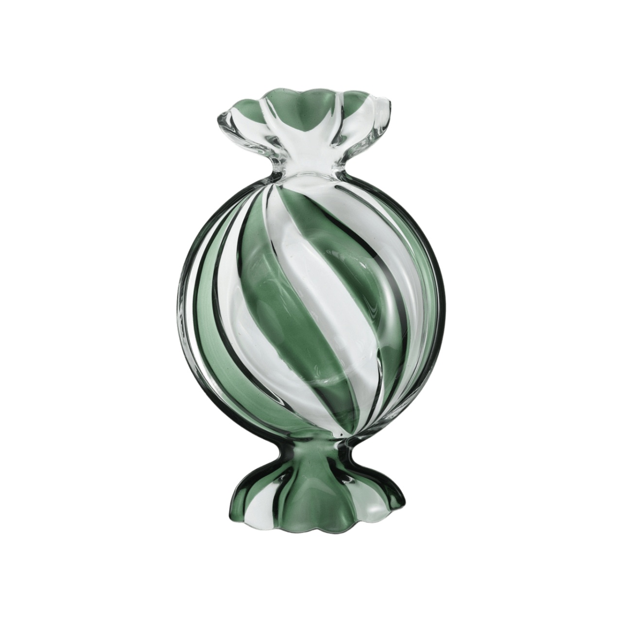 Glasskål Karamell 25x15 cm grön