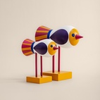 Birds 1967 Mini No.1 Rosa/Gul