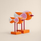 Birds 1967 Mini No.8 Orange/Röd