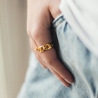Ring Links Curb Chain Guld 18mm