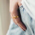 Ring Links Curb Chain Guld 19mm