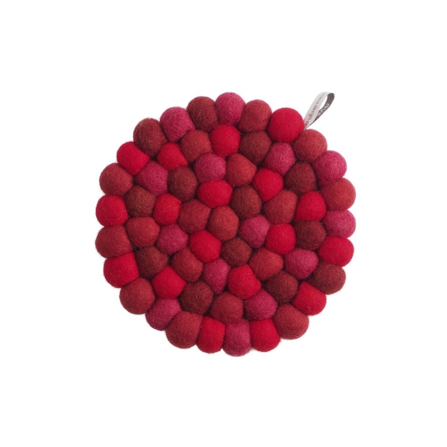 Grytunderlägg Ull Cherry röd