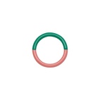 Ring Double color emalj Grön/Korall 19
