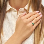 Ring Double color emalj Grön/Korall 19