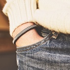 Armband S skinn/tenn 19